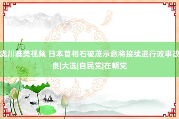 泷川雅美视频 日本首相石破茂示意将接续进行政事改良|大选|自民党|在朝党