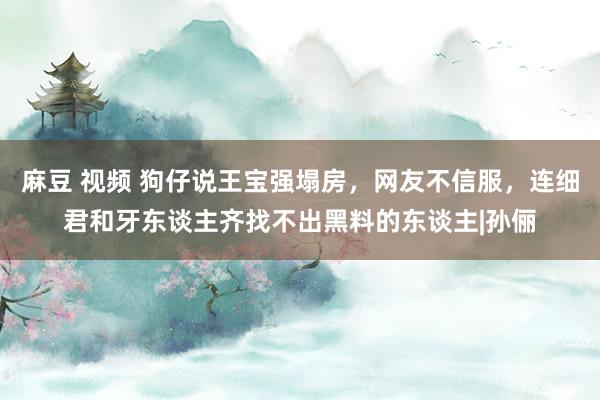 麻豆 视频 狗仔说王宝强塌房，网友不信服，连细君和牙东谈主齐找不出黑料的东谈主|孙俪