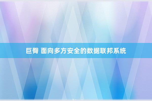 巨臀 面向多方安全的数据联邦系统