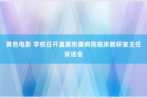 黄色电影 学校召开直属附庸病院临床教研室主任谈话会