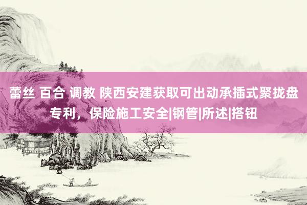 蕾丝 百合 调教 陕西安建获取可出动承插式聚拢盘专利，保险施工安全|钢管|所述|搭钮